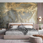 Wall murals Abstract metallic marble texture pattern