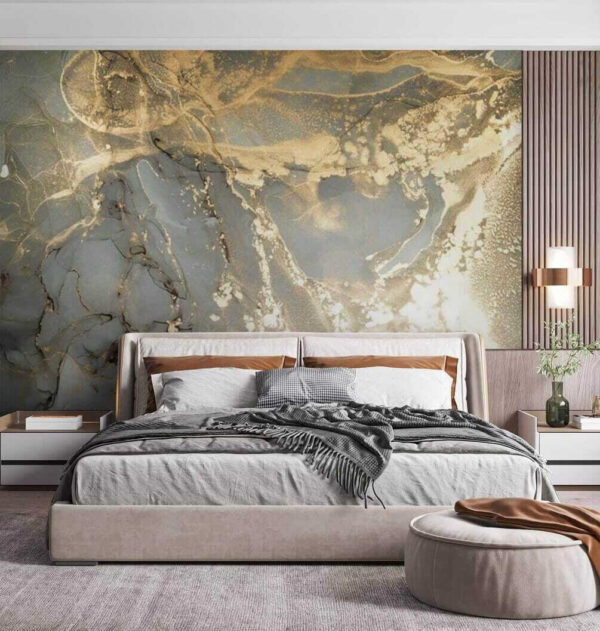 Abstract metallic marble texture pattern Wall murals Abstract metallic marble texture pattern