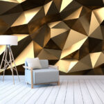 Wall murals Faceted geometric pattern in bronze.