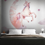 Wall murals Unicorn on the moon