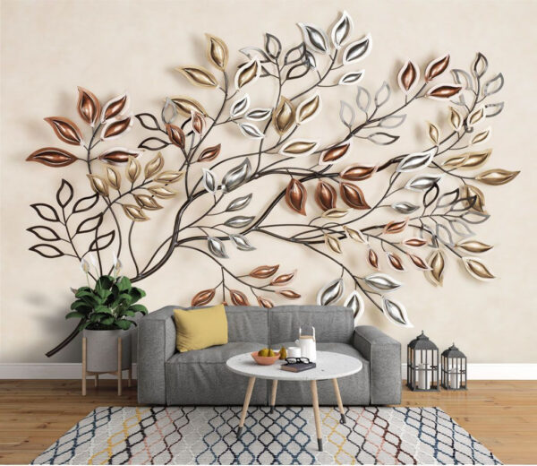 Metal tree with leaves Wall murals Metal tree with leaves