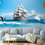Wall murals Red hot air balloon in the sky