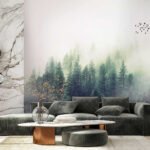 Wall murals Blurry image of a person’s face