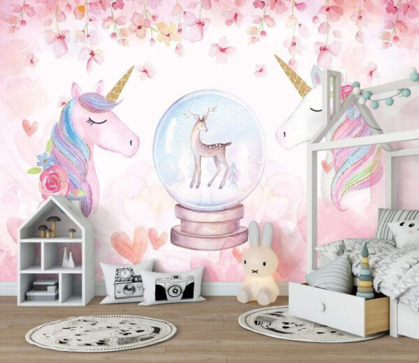 Watercolor painting of a unicorn Wall murals Watercolor painting of a unicorn