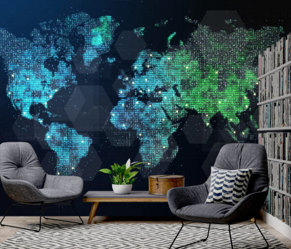 Map of the world Wall murals Map of the world