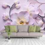 Wall murals Delicate pink and white orchids.