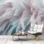 Wall murals Delicate pastel feathers in motion.