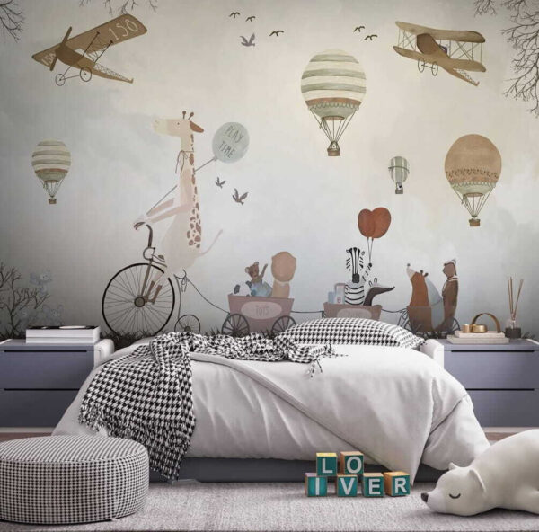 Drawing of a hot air balloon Wall murals Drawing of a hot air balloon