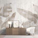 Wall murals Elegant monochrome leaf patterns dance