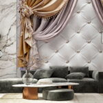 Wall murals Elegant drapes and decorative fabric.