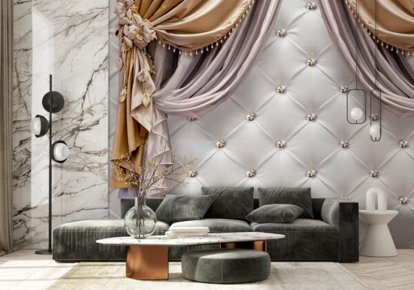 Elegant drapes and decorative fabric. Wall murals Elegant drapes and decorative fabric.