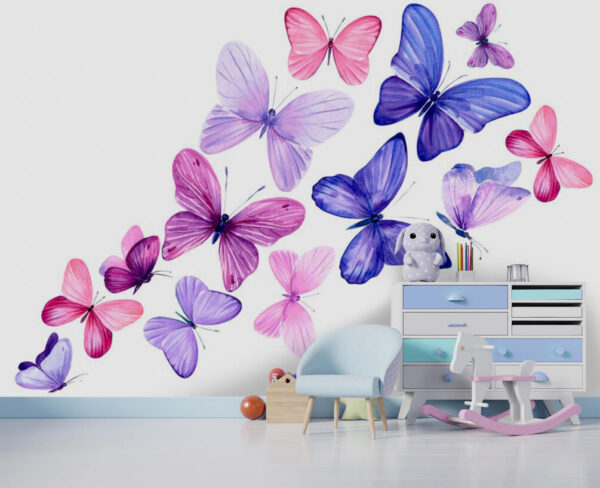 Graceful butterflies in delicate hues dance Wall murals Graceful butterflies in delicate hues dance