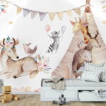 Wall murals Raccoon holding a bow