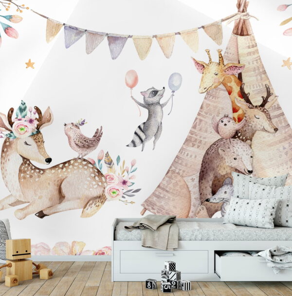 Raccoon holding a bow Wall murals Raccoon holding a bow