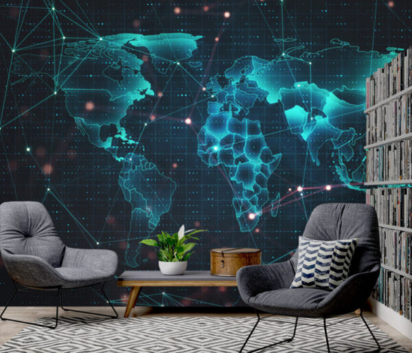 Map of the world Wall murals Map of the world