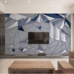 Wall murals White and blue triangular shapes