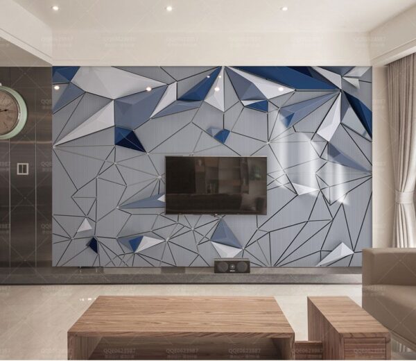 White and blue triangular shapes Wall murals White and blue triangular shapes