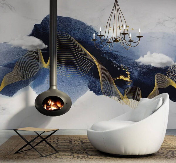 Majestic mountains under a serene sky Wall murals Majestic mountains under a serene sky