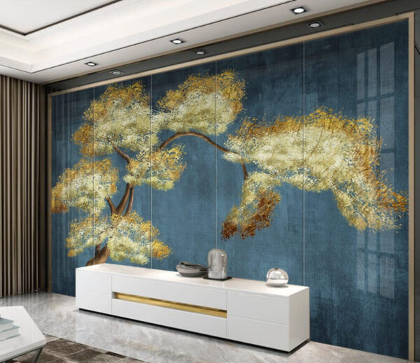 Tree with yellow and white leaves Wall murals Tree with yellow and white leaves