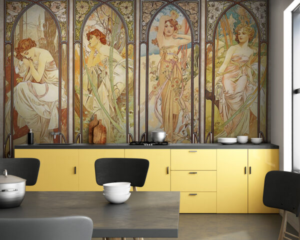 Group of women in art nouveau style Wall murals Group of women in art nouveau style