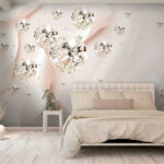 Wall murals Shimmering gems on elegant silk.