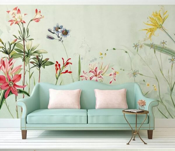 Elegant Floral Symphony in Bloom Wall murals Elegant Floral Symphony in Bloom
