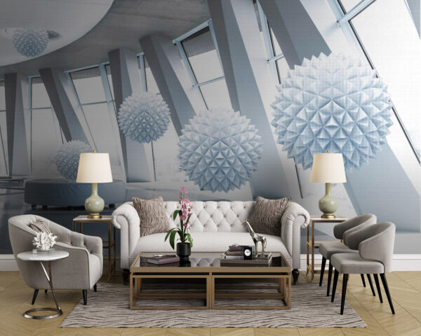 White balls from the ceiling Wall murals White balls from the ceiling