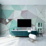 Wall murals Pastel geometric abstract pattern design.