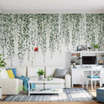 Wall murals Butterfly and vines with leaves