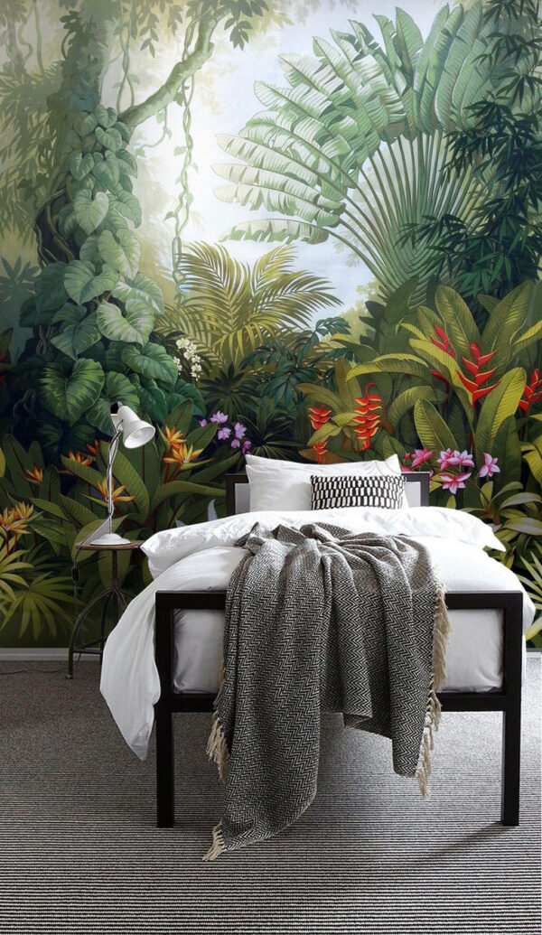 Lush rainforest teeming with vibrant flora Wall murals Lush rainforest teeming with vibrant flora