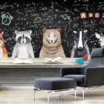 Wall murals Table with animals on it