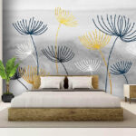 Wall murals Yellow and blue flowers