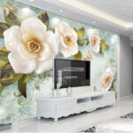 Wall murals White flowers and a butterfly