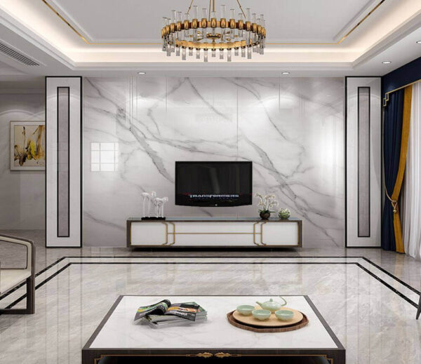White marble with black veins Wall murals White marble with black veins