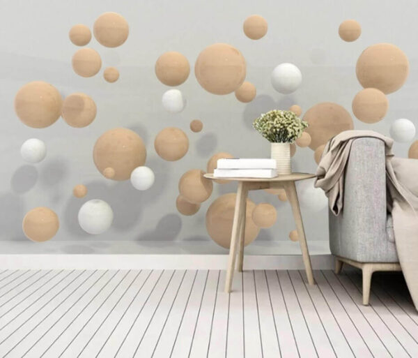 Group of white and brown spheres Wall murals Group of white and brown spheres