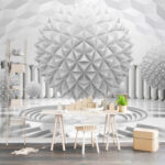 Wall murals White sphere with columns and steps