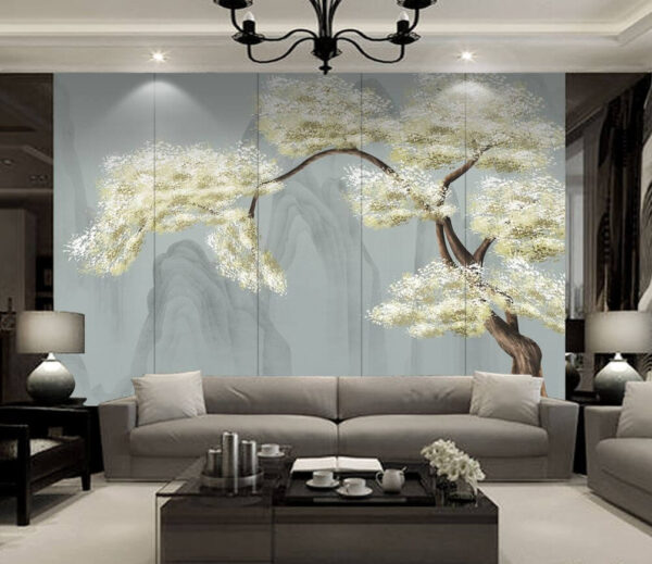 Tree with white leaves Wall murals Tree with white leaves
