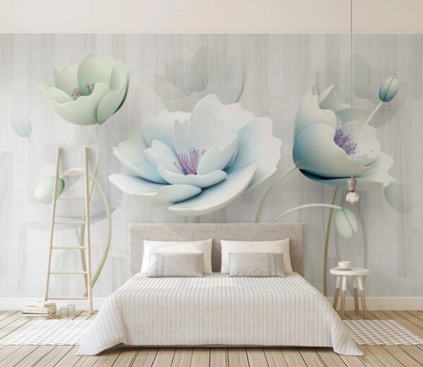 Delicate blooms in soft hues Wall murals Delicate blooms in soft hues