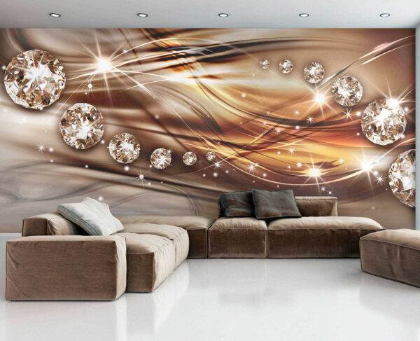 Sparkling gems in swirling pattern Wall murals Sparkling gems in swirling pattern