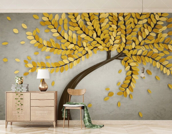 Tree with yellow leaves Wall murals Tree with yellow leaves
