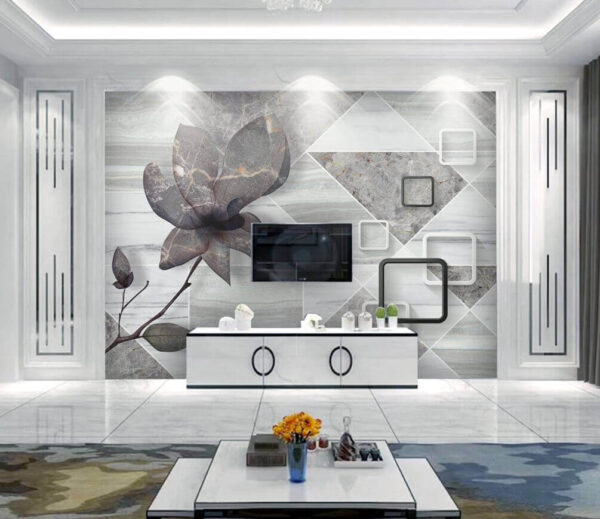 Flower on a marble surface Wall murals Flower on a marble surface