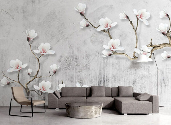 Delicate magnolias on elegant branches Wall murals Delicate magnolias on elegant branches