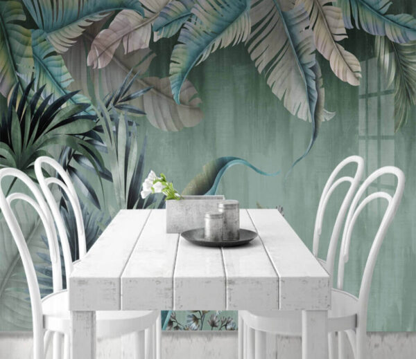 Lush leaves in calming tones Wall murals Lush leaves in calming tones