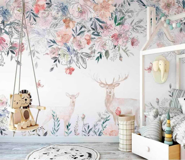 Watercolor of a deer Wall murals Watercolor of a deer
