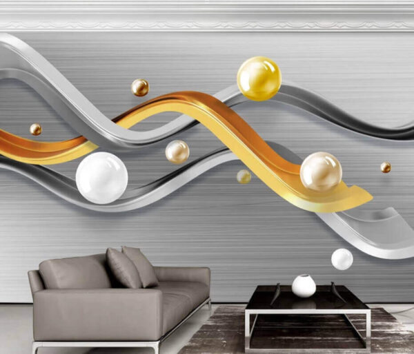 White ball on a grey surface Wall murals White ball on a grey surface