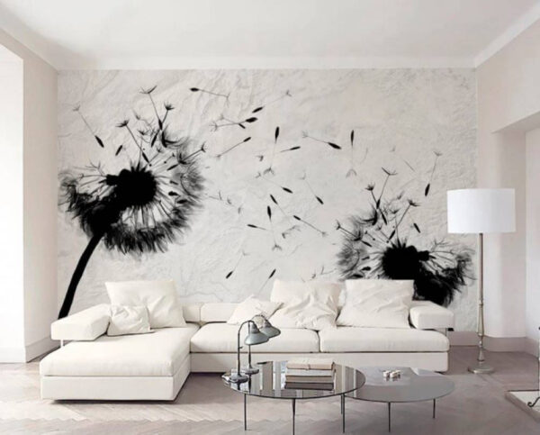 Wall murals Black and white image of a dandelion (SKU: u06731) Wall murals Wall murals Black and white image of a dandelion (SKU: u06731)