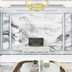 Wall murals Abstract marble texture, swirling gray pattern.
