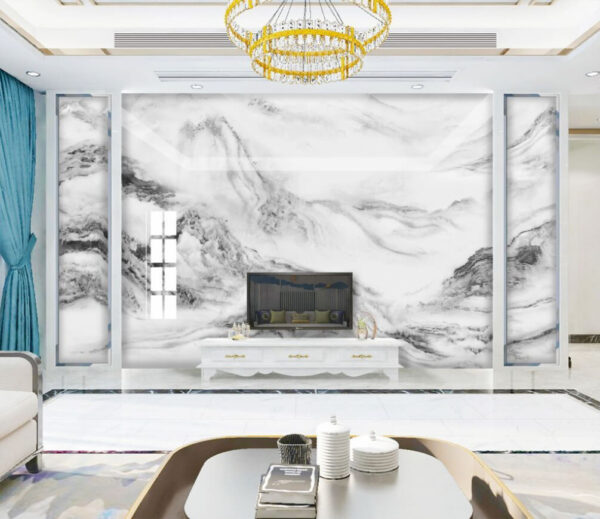 Abstract marble texture, swirling gray pattern Wall murals Abstract marble texture, swirling gray pattern