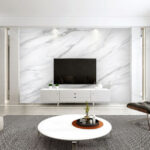 Wall murals White marble texture with gray veins.