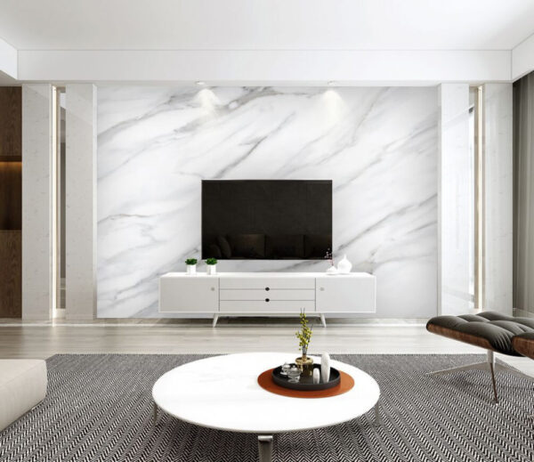 White marble texture with gray veins Wall murals White marble texture with gray veins